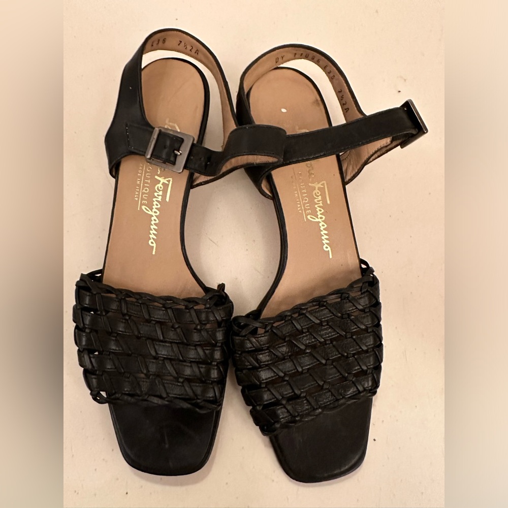 Salvatore Ferragamo womens black sandals. Used in good conditions.